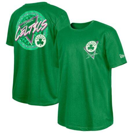 Boston Celtics New Era Glow-in-the-Dark T-Shirt - Green - Front View