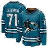 Macklin Celebrini San Jose Sharks Fashion7 Home Breakaway Jersey - Teal - Front View