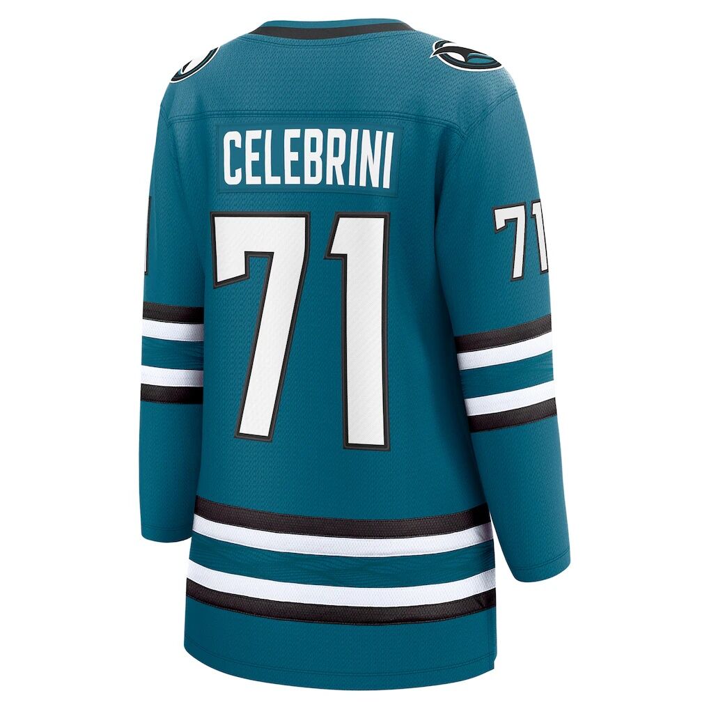 Macklin Celebrini San Jose Sharks Fashion7 Women's  Home Breakaway Jersey
