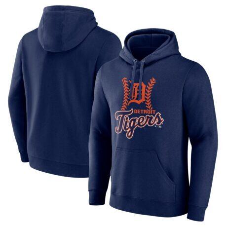 Detroit Tigers Fastball Pullover Hoodie - Navy - Front View
