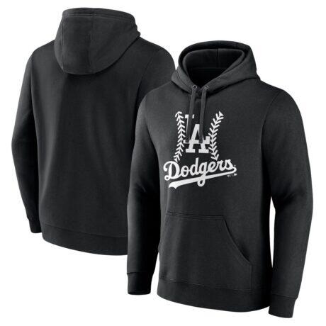 Los Angeles Dodgers Fastball Pullover Hoodie - Black - Front View