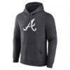 Atlanta Braves Monochrome Pullover Hoodie - Charcoal - Back View