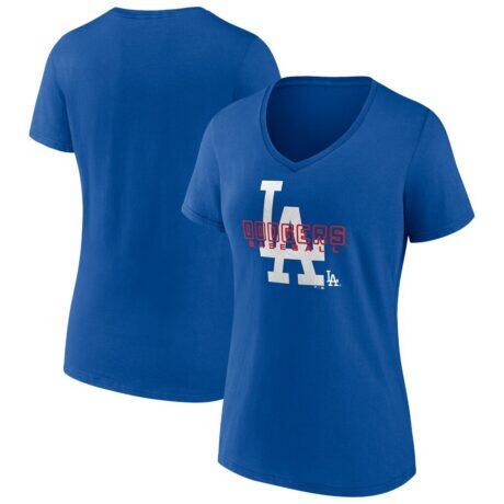 Los Angeles Dodgers Women's Stellar V-Neck T-Shirt - - Front View