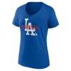 Los Angeles Dodgers Women's Stellar V-Neck T-Shirt - - Side View