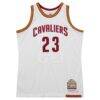 LeBron James Cleveland Cavaliers Mitchell & Ness 2015/16 Hardwood Classics Authentic Jersey - White - Back View