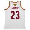 LeBron James Cleveland Cavaliers Mitchell & Ness 2015/16 Hardwood Classics Authentic Jersey - White - Side View