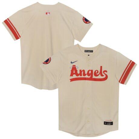 Los Angeles Angels Nike Preschool City Connect Jersey - Cream - Front View