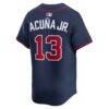 Ronald Acuña Jr. Atlanta Braves Nike Alternate Limited Jersey - Navy - Detail View