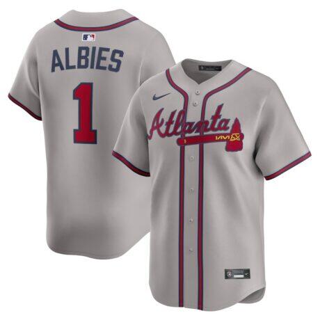 Ozzie Albies Atlanta Braves Nike Road Limited Player Jersey - Gray - Front View