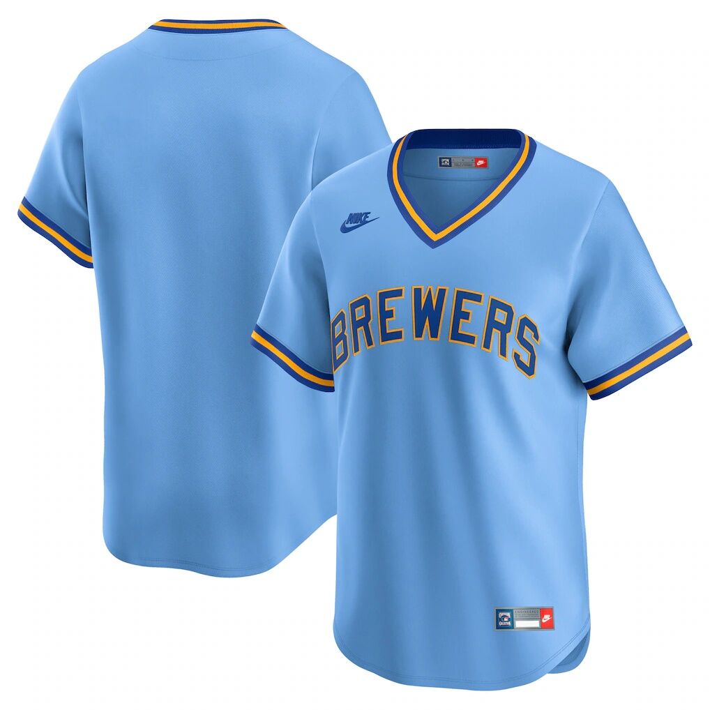 Milwaukee Brewers Nike Cooperstown Collection Limited Jersey - Light Blue