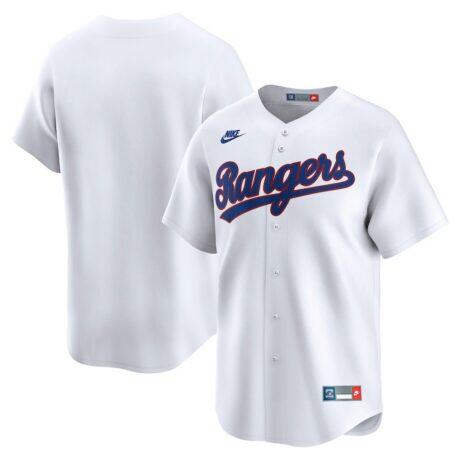 Texas Rangers Nike Cooperstown Collection Limited Jersey - White - Front View