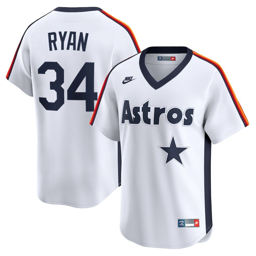 Nolan Ryan Houston Astros Nike Throwback Cooperstown Collection Limited Jersey