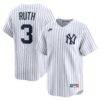 Babe Ruth New York Yankees Nike Throwback Cooperstown Collection Limited Jersey - White - Front View