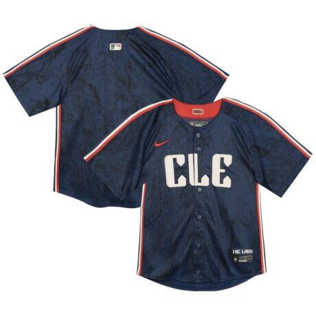 Cleveland Guardians Nike Toddler City Connect Team Limited Jersey - Navy - Front View