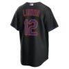 Francisco Lindor New York Mets Nike Alternate Replica Jersey - Black - Detail View