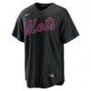 Francisco Lindor New York Mets Nike Alternate Replica Jersey - Black - Side View