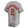 Gunnar Henderson Baltimore Orioles Nike Road Limited Player Jersey - Gray - Detail View