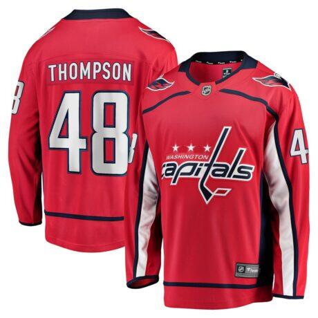Logan Thompson Washington Capitals Fashion7 Home Premier Breakaway Player Jersey - Red - Front View