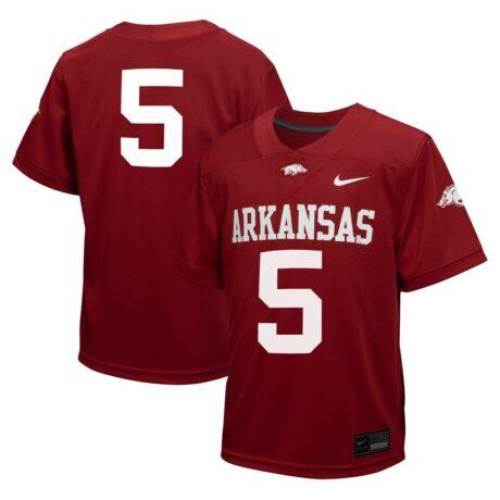 #5 Arkansas Razorbacks Nike Youth Untouchable Football Jersey - - Front View