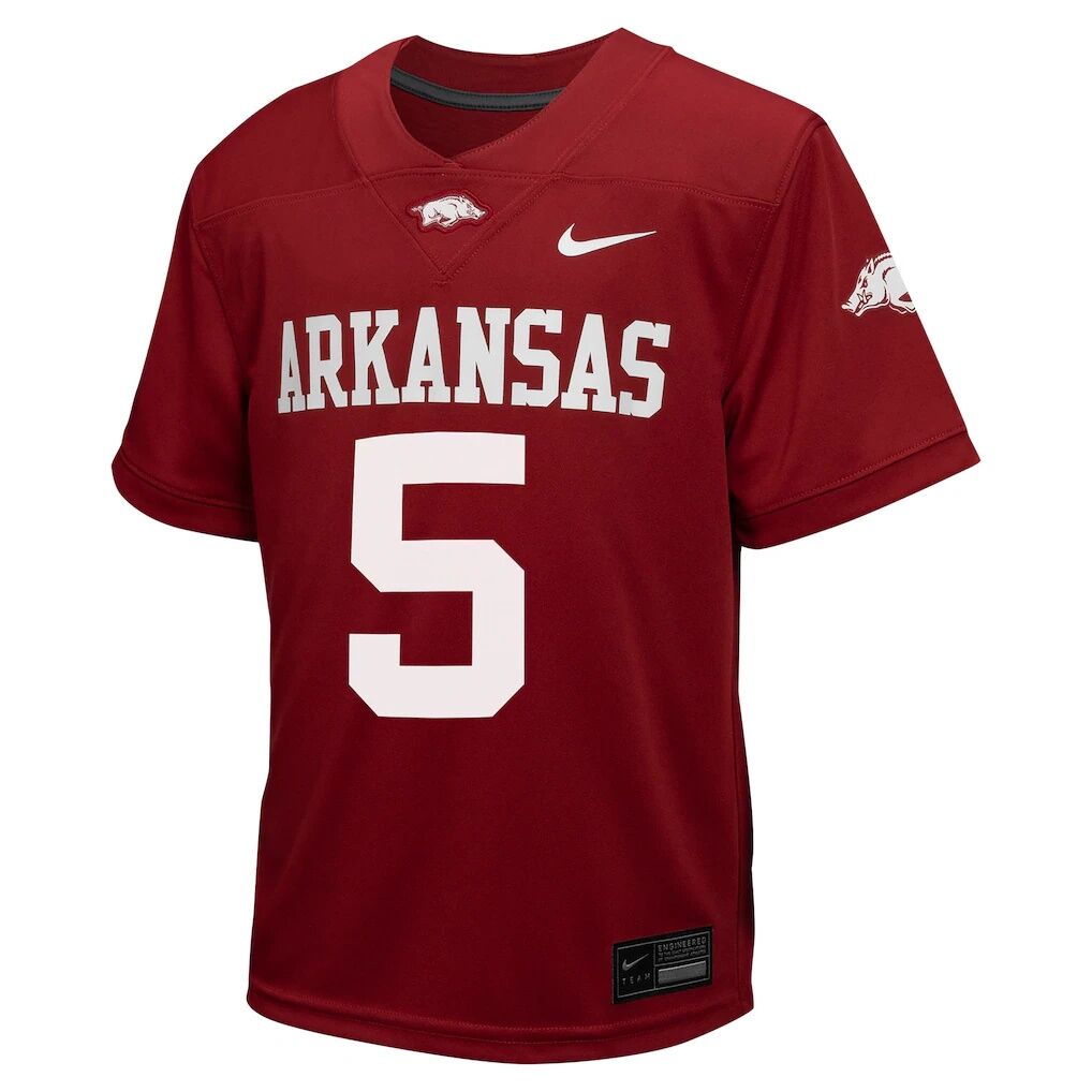 #5 Arkansas Razorbacks Nike Youth Untouchable Football Jersey - Cardinal