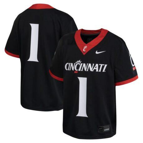 #1 Cincinnati Bearcats Nike Youth Untouchable Football Jersey - Black - Front View