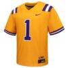 #1 LSU Tigers Nike Youth Alternate Game Jersey - Gold - Side View