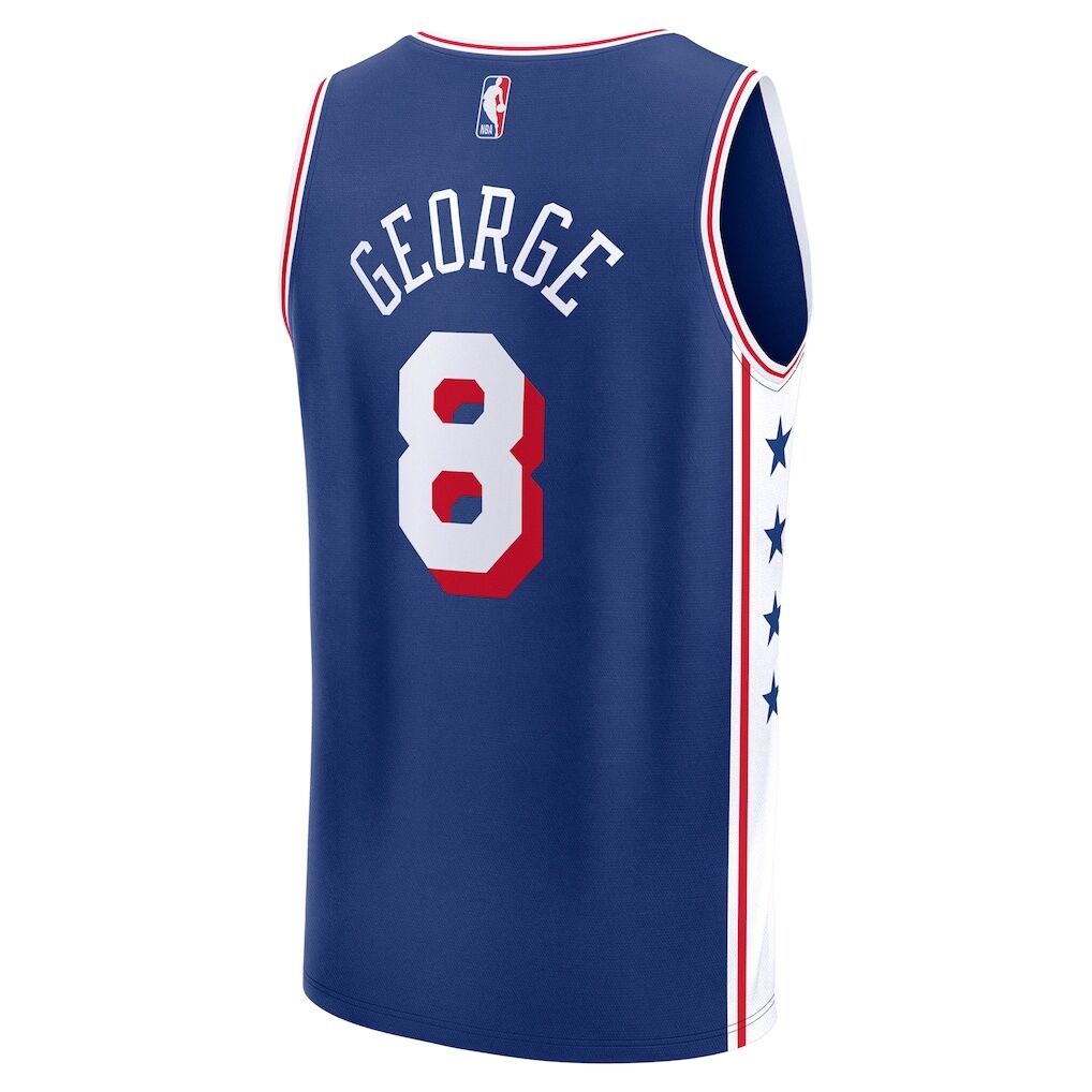 Paul George Philadelphia 76ers Fashion7 Fast Break Replica Player Jersey - Icon Edition - Royal