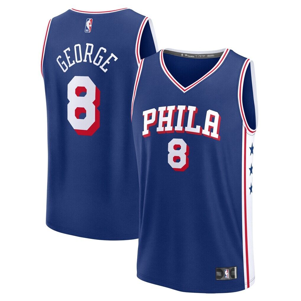 Paul George Philadelphia 76ers Fashion7 Fast Break Replica Player Jersey – Icon Edition – Royal