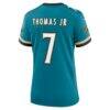Brian Thomas Jr. Jacksonville Jaguars Nike Women's Prowler Throwback Game Jersey - Teal - Detail View