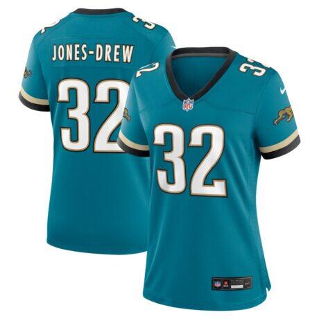 Maurice Jones-Drew Jacksonville Jaguars Nike Women's Prowler Throwback Retired Player Game Jersey - Teal - Front View