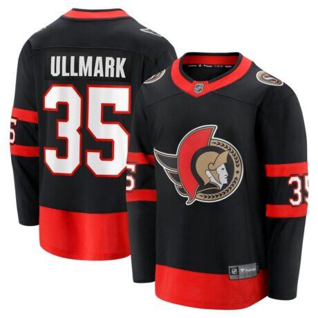 Linus Ullmark Ottawa Senators Fashion7 Home Premier Breakaway Player Jersey - Black - Front View