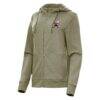 Cleveland Browns Antigua Women's Seeker Full-Zip Hoodie Jacket - Olive - Front View
