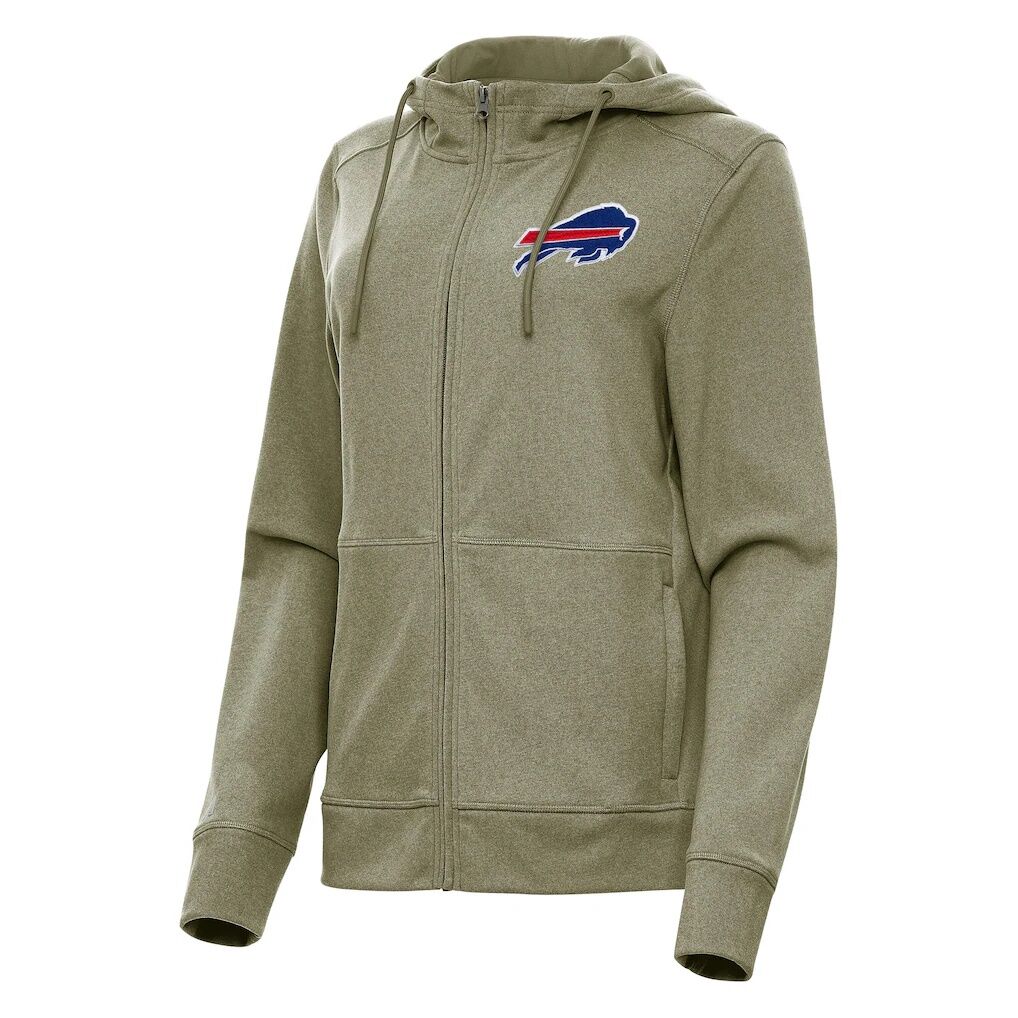 Buffalo Bills Antigua Women's Seeker Full-Zip Hoodie Jacket - Heather Olive