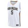 Dejounte Murray New Orleans Pelicans Fashion7 Fast Break Replica Player Jersey - White - Side View