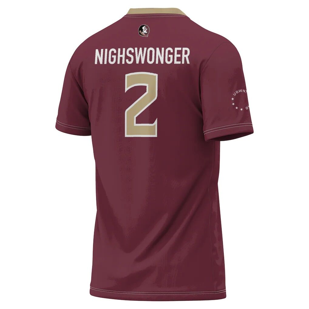 Jenna Nighswonger Florida State Seminoles GameDay Greats Unisex Women's Soccer Fashion Jersey - Garnet