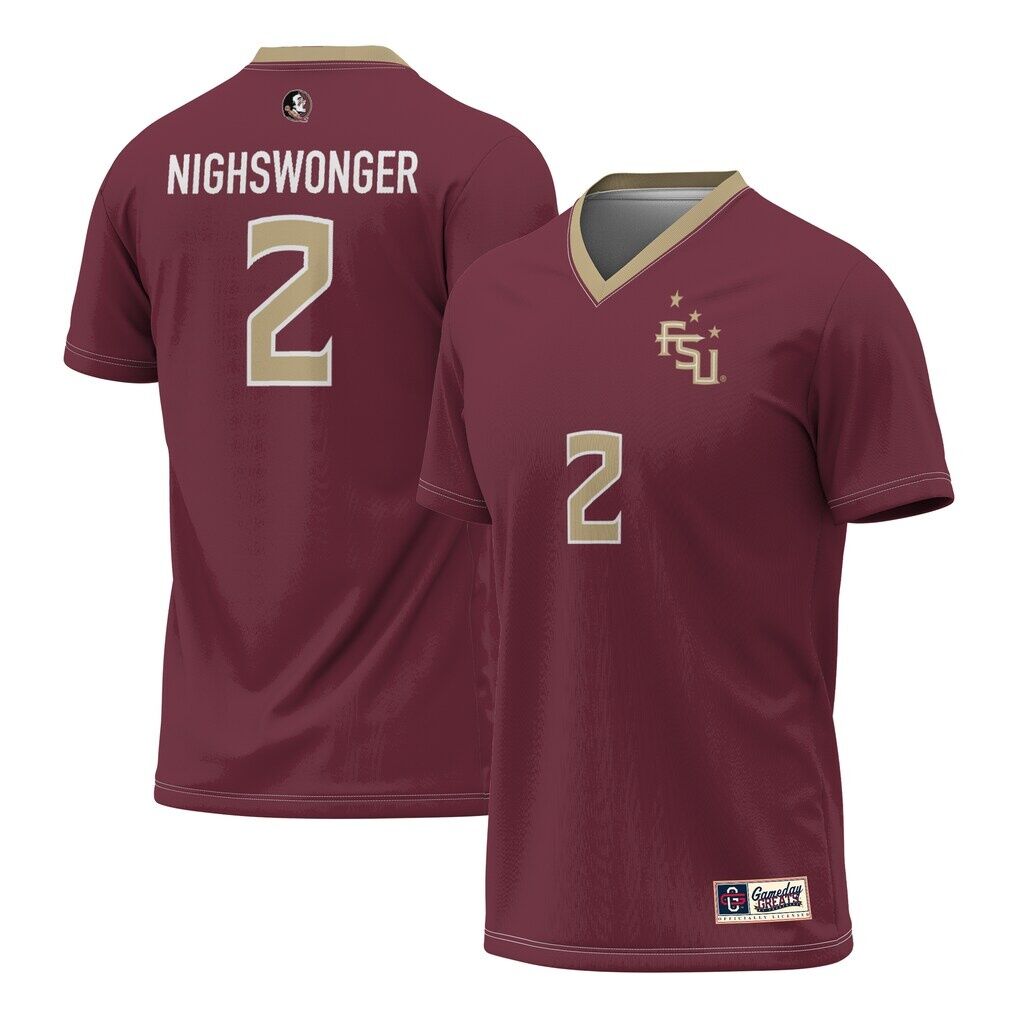 Jenna Nighswonger Florida State Seminoles GameDay Greats Unisex Women's Soccer Fashion Jersey - Garnet