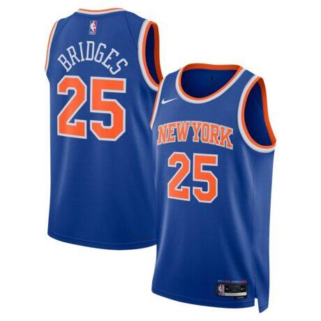 Mikal Bridges New York Knicks Nike Unisex 2024 Offseason Addition Nike Swingman Jersey - Blue - Front View