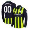 Manchester City Puma 2024/25 Away Replica Long Sleeve Custom Jersey - Navy - Front View