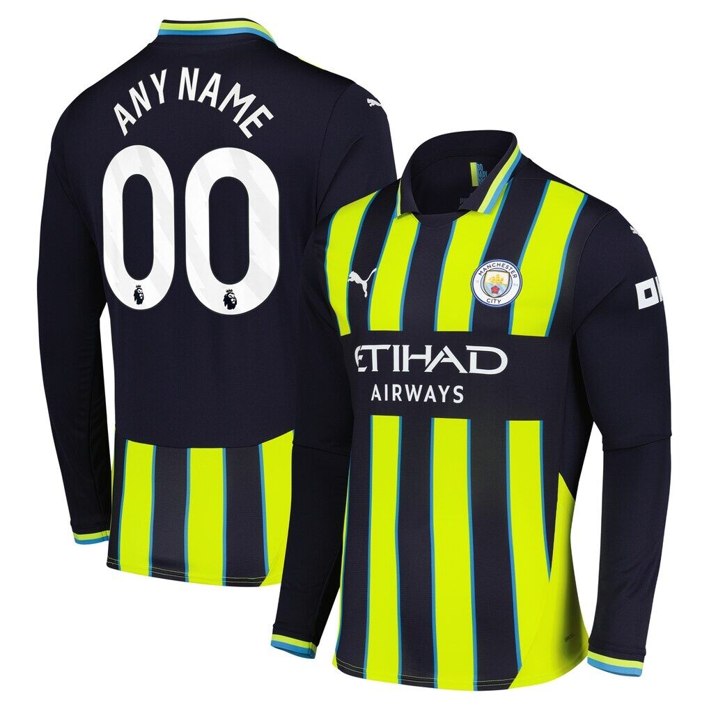 Manchester City Puma 2024/25 Away Replica Long Sleeve Custom Jersey