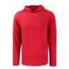 Cleveland Guardians Cutter & Buck Coastline Epic Comfort Recycled Eco Hoodie Long Sleeve T-Shirt - Red - Side View