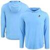 Philadelphia Phillies Cutter & Buck Coastline Epic Comfort Recycled Eco Hoodie Long Sleeve T-Shirt - Light Blue - Front View