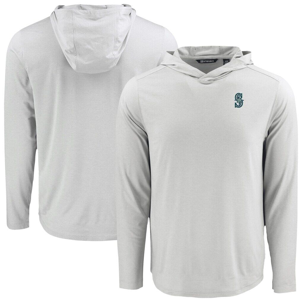 Seattle Mariners Cutter & Buck Coastline Epic Comfort Recycled Eco Hoodie Long Sleeve T-Shirt