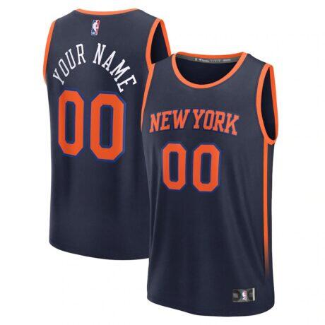 New York Knicks Fashion7 Fast Break Custom Jersey - Navy - Front View