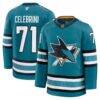Macklin Celebrini San Jose Sharks Fashion7 Home Premium Jersey - Teal - Front View