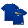 Golden State Warriors Mitchell & Ness Hardwood Classics Felt Applique Slub T-Shirt - - Front View