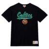 Boston Celtics Mitchell & Ness Hardwood Classics Felt Applique Slub T-Shirt - Black - Side View