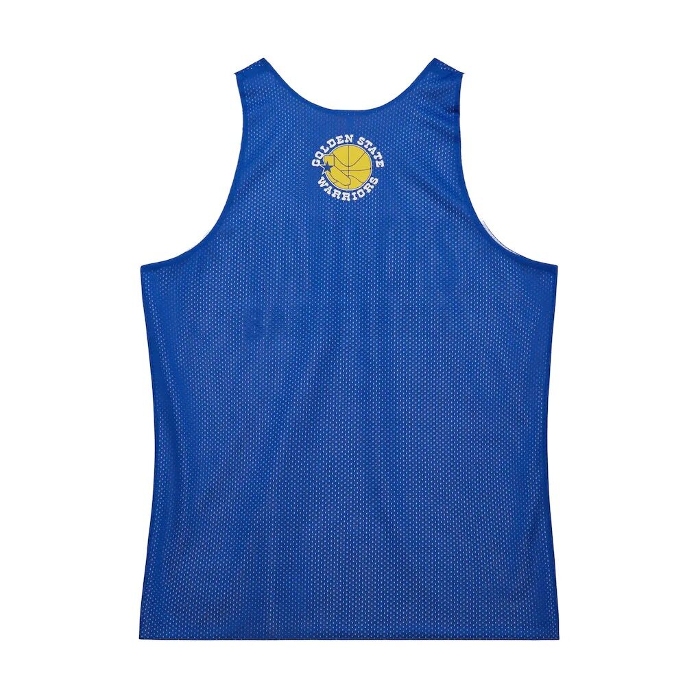 Golden State Warriors Mitchell & Ness Hardwood Classics Reversible Mesh Practice Jersey – Royal/White