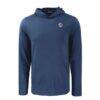 New York Yankees Cutter & Buck Coastline Epic Comfort Eco Recycled Hoodie T-Shirt - Navy - Side View