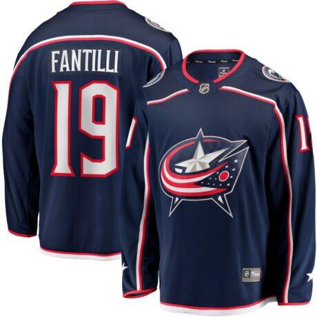 Adam Fantilli Columbus Blue Jackets Fashion7 Home Premier Breakaway Player Jersey - Navy - Front View