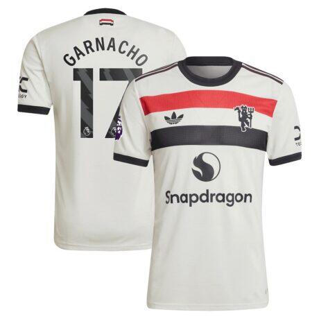 Alejandro Garnacho Manchester United adidas Originals 2024/25 Third Authentic Jersey - Cream - Front View